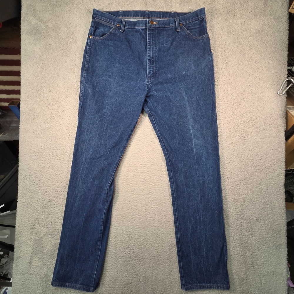 Wrangler 13MWZ Cowboy Cut Jeans 42x36 Dark Wash Western Workwear Rodeo 40* Tall